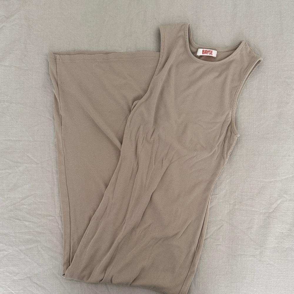 Bayse Sleeveless Beige Dress